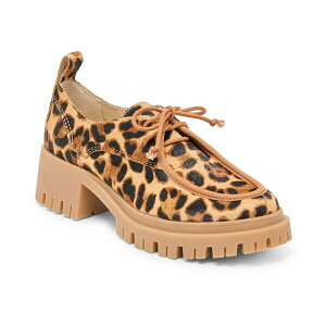 h`FB[^ fB[X IbNXtH[h V[Y Women's Milza Platform Lug-Sole Lace-Up Loafers Dark Leopard Calf Hair