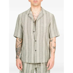 �p�E���y�R�� �����Y �V���c �g�b�v�X Striped-pattern short-sleeve shirt Green
