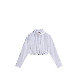 �g�~�[ �q���t�B�K�[ ���f�B�[�X �V���c �g�b�v�X Striped-pattern cropped shirt White