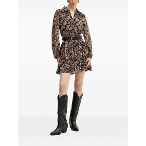 �f�W�O�A�� ���f�B�[�X �����s�[�X �g�b�v�X Floral-print smock mini dress Brown