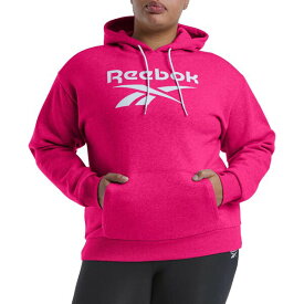 リーボック レディース パーカー・スウェットシャツ アウター Reebok Women's Identity Big Logo Fleece Hoodie Pink