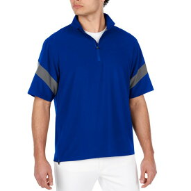 ミズノ レディース ランニング スポーツ Mizuno Men's Hitting Jacket 1/4 Zip Short Sleeve Pullover Royal Shade