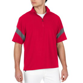 ミズノ レディース ランニング スポーツ Mizuno Men's Hitting Jacket 1/4 Zip Short Sleeve Pullover Red Shade