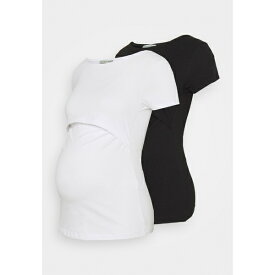 アンナ フィールド ママ レディース Tシャツ トップス 2 PACK - Basic T-shirt - black/white