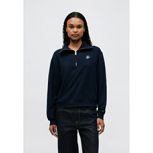 g~[ qtBK[ fB[X p[J[EXEFbgVc AE^[ SCRIPT HALF ZIP - Sweatshirt - dark night navy