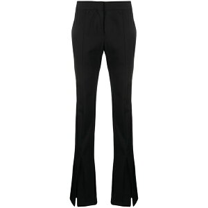 �I�t�z���C�g ���f�B�[�X �J�W���A���p���c �{�g���X Split-hem straight-leg trousers Black