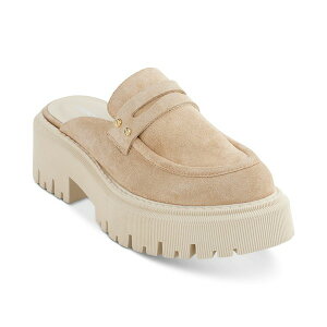 _i L j[[N fB[X Xb|E[t@[ V[Y Women's Luna Slip-On Lug Platform Penny Loafer Mules Beige