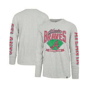 47uh Y Vc gbvX Men's Gray Atlanta Braves Fair Ball Franklin Long Sleeve T-Shirt Gray
