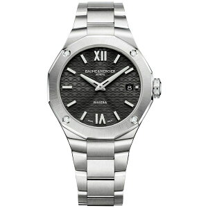 {[VG fB[X uXbgEoOEANbg ANZT[ Women's Swiss Riviera Diamond (1/10 ct. t.w.) Stainless Steel Bracelet Watch 36mm Black