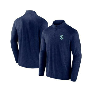 S AX`bN Y p[J[EXEFbgVc AE^[ Men's Navy Seattle Kraken Head-to-Head Raglan Quarter-Zip Top Navy