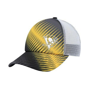 AfB_X fB[X Xq ANZT[ Women's Black, White Pittsburgh Penguins Graphic Foam Trucker Snapback Hat Black, White
