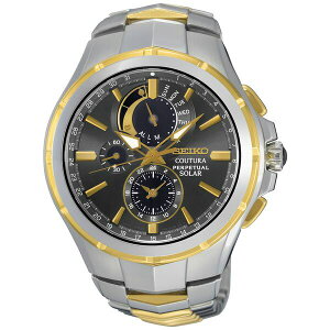 ZCR[ fB[X uXbgEoOEANbg ANZT[ Men's Solar Chronograph Coutura Two-Tone Stainless Steel Bracelet Watch 44mm SSC376 No Color