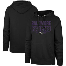 フォーティーセブン メンズ パーカー・スウェットシャツ アウター Baltimore Ravens '47 Box Out Headline Pullover Hoodie Black