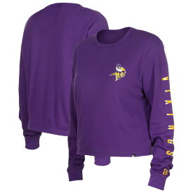 ニューエラ レディース Tシャツ トップス Minnesota Vikings New Era Women's Thermal Crop Long Sleeve TShirt Purple