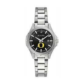 ブロバ レディース 腕時計 アクセサリー Oregon Ducks Bulova Women's Stainless Steel Sport Classic Watch Black