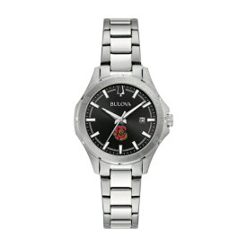 ブロバ レディース 腕時計 アクセサリー Cornell Big Red Bulova Women's Stainless Steel Classic Sport Watch Black