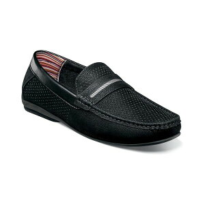 ステイシーアダムス メンズ スリッポン・ローファー シューズ Men's Corby Moccasin Toe Saddle Slip-on Loafer Black