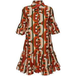 ���E�_�u���E�W�F�C ���f�B�[�X �����s�[�X �g�b�v�X Choux cotton mini dress Brown