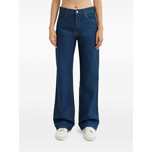 �n�C�N�[�� ���f�B�[�X �f�j���p���c �{�g���X Korea wide-leg jeans Blue