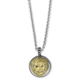 エフィー コレクション メンズ ネックレス・チョーカー アクセサリー EFFY&reg; Men's Two-Tone Lion's Head 22" Pendant Necklace in Sterling Silver and 18k Gold-Plate Two-tone