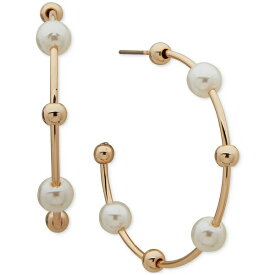 アンクライン レディース ピアス＆イヤリング アクセサリー Gold-Tone & Imitation Pearl Beaded C-Hoop Earrings Crystal