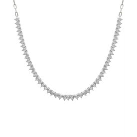 ラップド レディース ネックレス・チョーカー・ペンダントトップ アクセサリー Diamond 16" Collar Necklace (1 ct. t.w.), Created for Macy's Sterling Silver