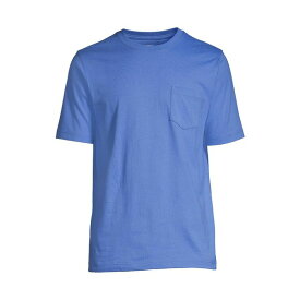 ランズエンド メンズ Tシャツ トップス Men's Super-T Short Sleeve T-Shirt with Pocket Chicory blue