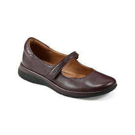 アース レディース サンダル シューズ Women's Tose Round Toe Mary Jane Casual Ballet Flats Dark Red Leather