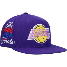ミッチェル&ネス メンズ 帽子 アクセサリー Los Angeles Lakers Mitchell & Ness Hardwood Classics 1988 NBA Finals XL Patch Snapback Hat Purple