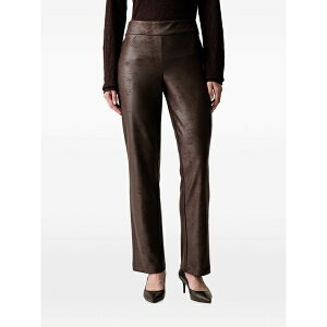 �W���Z�t���u�R�t ���f�B�[�X �J�W���A���p���c �{�g���X Crackle-effect straight-leg trousers Brown