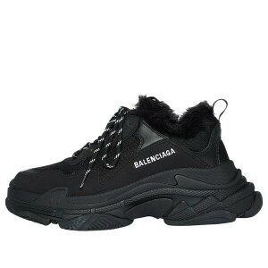 Balenciaga �o�����V�A�K �����Y �X�j�[�J�[ �yBalenciaga Triple S Sneaker 'Faux Fur Black' 668563W3CQ51000�z �T�C�Y US_10(28.0cm)