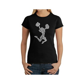 エルエーポップアート レディース カットソー トップス Women's Word Art T-Shirt - Cheer Black