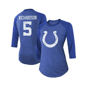 マジェスティック レディース Tシャツ トップス Women's Threads Anthony Richardson Royal Indianapolis Colts Player Name and Number Tri-Blend 3/4-Sleeve Fitted T-shirt Royal