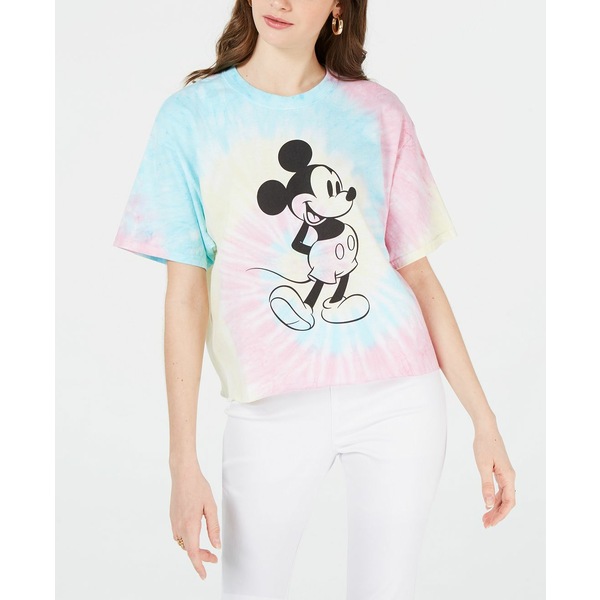 ディズニー メンズ カットソー トップス Juniors' Cotton Mickey Mouse Tie-Dyed T-Shirt Multi Tie Dye：asty