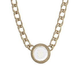 2028 レディース ネックレス・チョーカー・ペンダントトップ アクセサリー Gold-Tone Intaglio Pendant Loop Chain Necklace Yellow