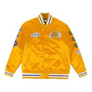 Mitchell & Ness ~b`F&lX Y Xj[J[ yMitchell & Ness NBA Champ City Satin Jacket Los Angeles Lakers 'Yellow' OJBF3232-LALYYPPPGOLDz TCY US_M_XXXL