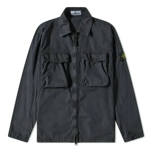 STONE ISLAND Xg[ACh Y Xj[J[ ySTONE ISLAND Brushed Cotton 2-Pocket Shirt Jacket 'Charcoal' 7615114WN-V0165z TCY US_M_M