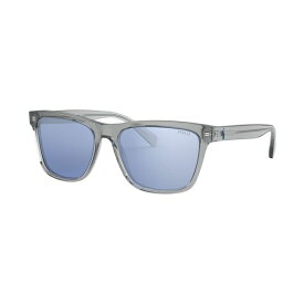 ラルフローレン メンズ サングラス・アイウェア アクセサリー Sunglasses, 0PH4167 TRANSPARENT GREY/LIGHT BLUE MIRROR SILVER