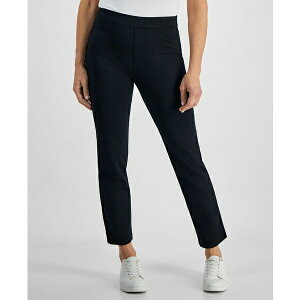 �X�^�C���A���h�R�[ ���f�B�[�X �J�W���A���p���c �{�g���X Petite Mid Rise Pull On Straight Leg Ponte Pants, Created for Macy's Deep Black