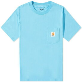 アウェイクニューヨーク メンズ Tシャツ トップス Awake NY x Carhartt WIP Pocket Tee Blue