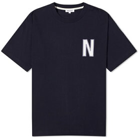 ノースプロジェクト メンズ Tシャツ トップス Norse Projects Simon Heavy Jersey Large N T-Shirt Blue