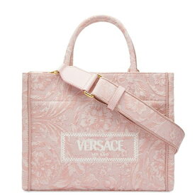 ヴェルサーチ レディース トートバッグ バッグ Versace Medium Tote Bag In Embroidery Jacquard Pink