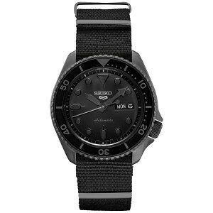 ZCR[ fB[X rv ANZT[ Men's Automatic 5 Sports Black Nylon Strap Watch 43mm Black