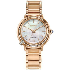 V`Y fB[X uXbgEoOEANbg ANZT[ Eco-Drive Women's L Arcly Diamond Accent Rose Gold-Tone Stainless Steel Bracelet Watch 31mm No Color