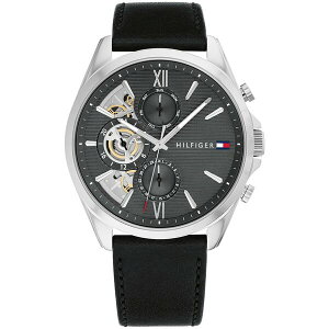 g~[ qtBK[ fB[X rv ANZT[ Men's Black Leather Watch 43.5mm Black