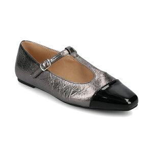 �W���[�j�[�R���N�V���� ���f�B�[�X �T���_�� �V���[�Y Women's Theah T-Strap Cap Toe Mary Jane Flats Crinkle Pewter
