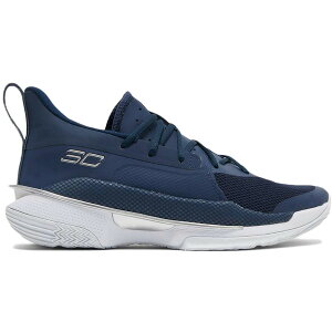 Under Armour A_[A[}[ Y Xj[J[ yUnder Armour Curry 7 Academyz TCY US_8(26.0cm) Midnight Navy/White