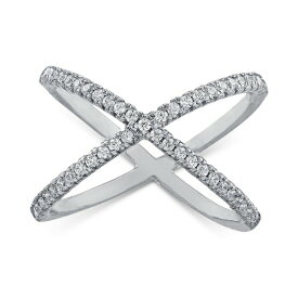 ジャニ ベルニーニ レディース リング アクセサリー Cubic Zirconia Crisscross Statement Ring in Gold-Plated Sterling Silver, Created for Macy's Silver