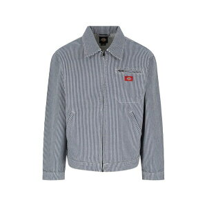 �f�B�b�L�[�Y �����Y �W���P�b�g���u���]�� �A�E�^�[ Striped-pattern zip-up shirt jacket Blue