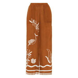 �G���X ���f�B�[�X �J�W���A���p���c �{�g���X Octopus patterned wide-leg trousers Brown